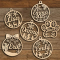 Laser Engraved Christmas Ornaments